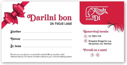 Darilni bon Studio Di